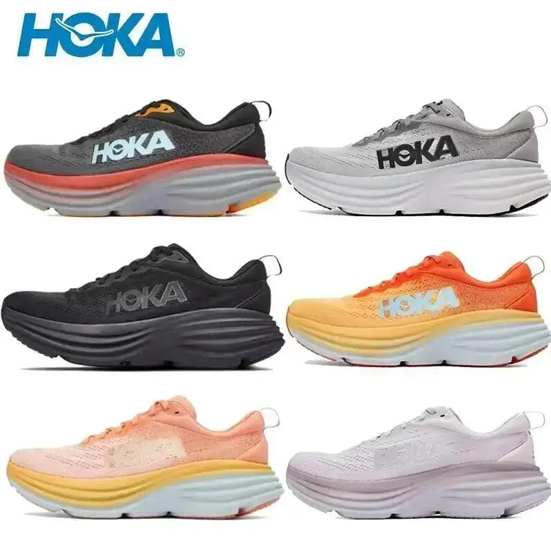 HOKA Sport-Laufschuhe Bondi 8, atmungsaktiv, rutschfest, dämpfend, Straßenlaufschuhe, Herren, Sportschuhe, Lifestyle, Outdoor-Sneaker, Damen