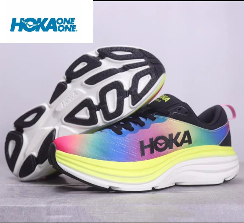 HOKA Sport-Laufschuhe Bondi 8, atmungsaktiv, rutschfest, dämpfend, Straßenlaufschuhe, Herren, Sportschuhe, Lifestyle, Outdoor-Sneaker, Damen