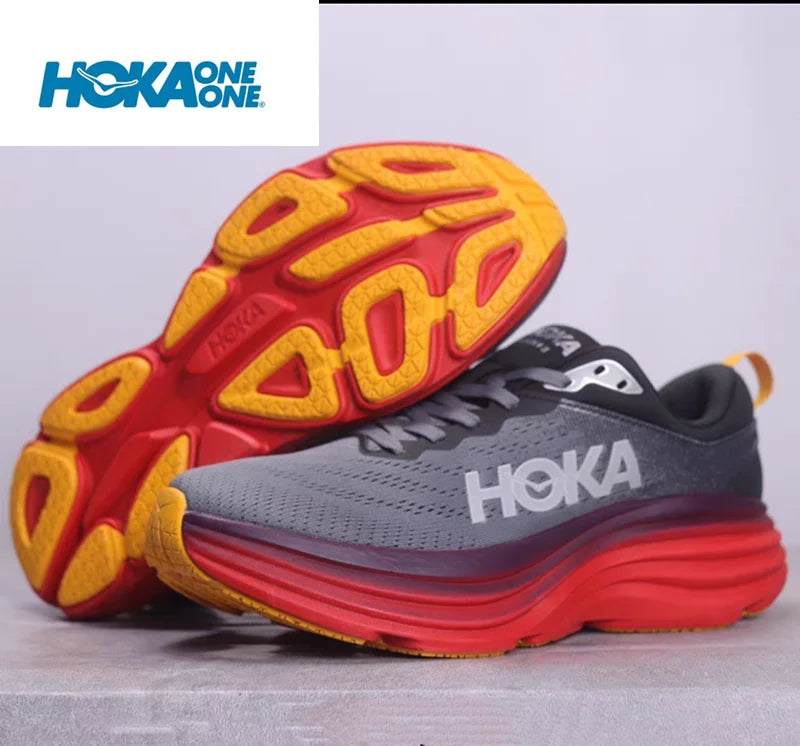 HOKA Sport-Laufschuhe Bondi 8, atmungsaktiv, rutschfest, dämpfend, Straßenlaufschuhe, Herren, Sportschuhe, Lifestyle, Outdoor-Sneaker, Damen